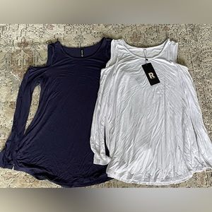 TWO Women Cold-Shoulder Tops Sz Large! NWT!